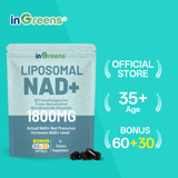 inGreens Liposomal NAD+ 1800mg | NR 200mg, Trans-Resveratrol 200mg & TMG 200mg | 90 Capsules Pouch (45-Day Supply) | Cellular Energy, DNA Repair & Anti-Aging