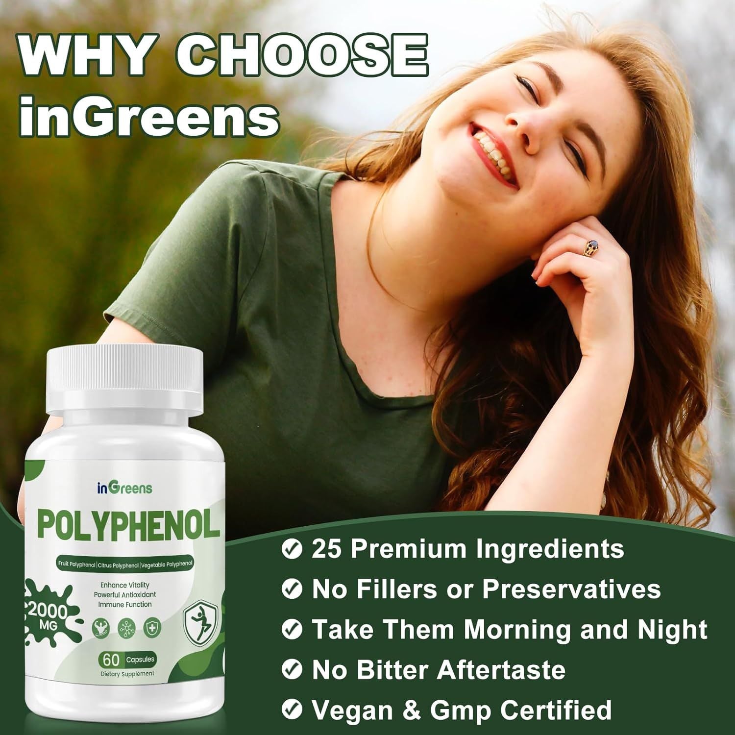 inGreens 25-in-1 Polyphenols 2000mg – Quercetin, Resveratrol & Plant-Based Antioxidants