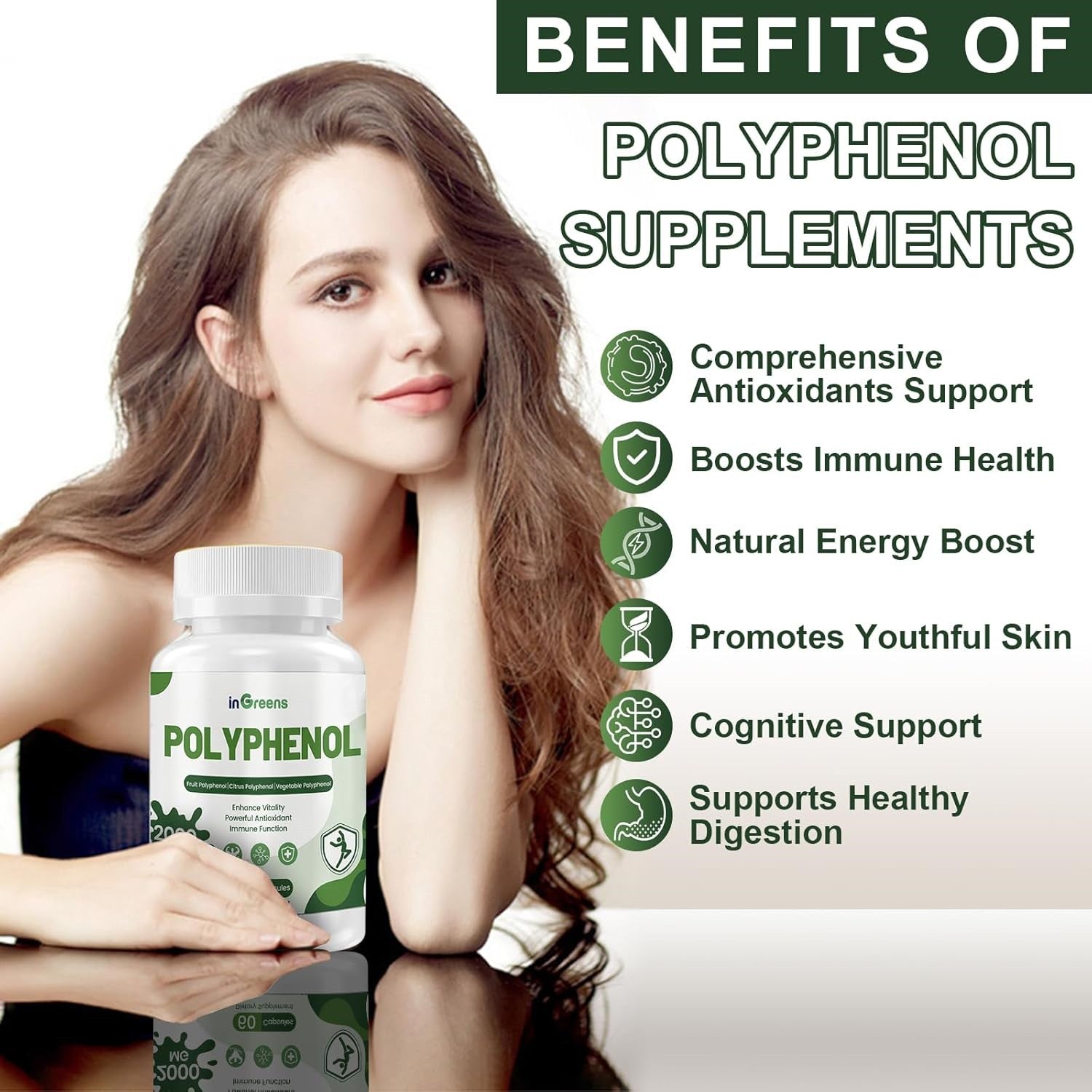 inGreens 25-in-1 Polyphenols 2000mg – Quercetin, Resveratrol & Plant-Based Antioxidants