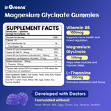 inGreens Magnesium Glycinate Gummies 6-in-1 | Magnesium 141mg, L-Theanine 200mg, B6, D3, K2 & Betaine | 120 Gummies (60 Servings) | Sleep, Stress Relief & Focus