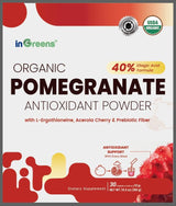 inGreens Pomegranate Powder - Sugar Free Antioxidant Drink Mix | with 40% Ellagic Acid, L-Ergothioneine, Vitamin C & Prebiotic Fiber - 30 Stick Packs