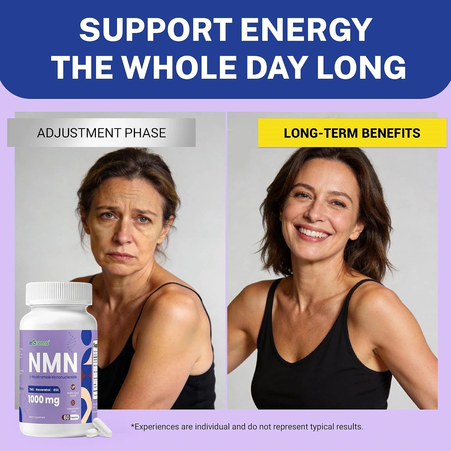 inGreens NMN 1000mg Capsules – Resveratrol, TMG & Grape Seed
