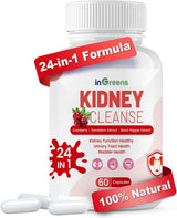 inGreens Kidney Support Complex – 24 Herbal Ingredients with Cranberry & Astragalus – Urinary & Kidney Health Support – 60 Capsules