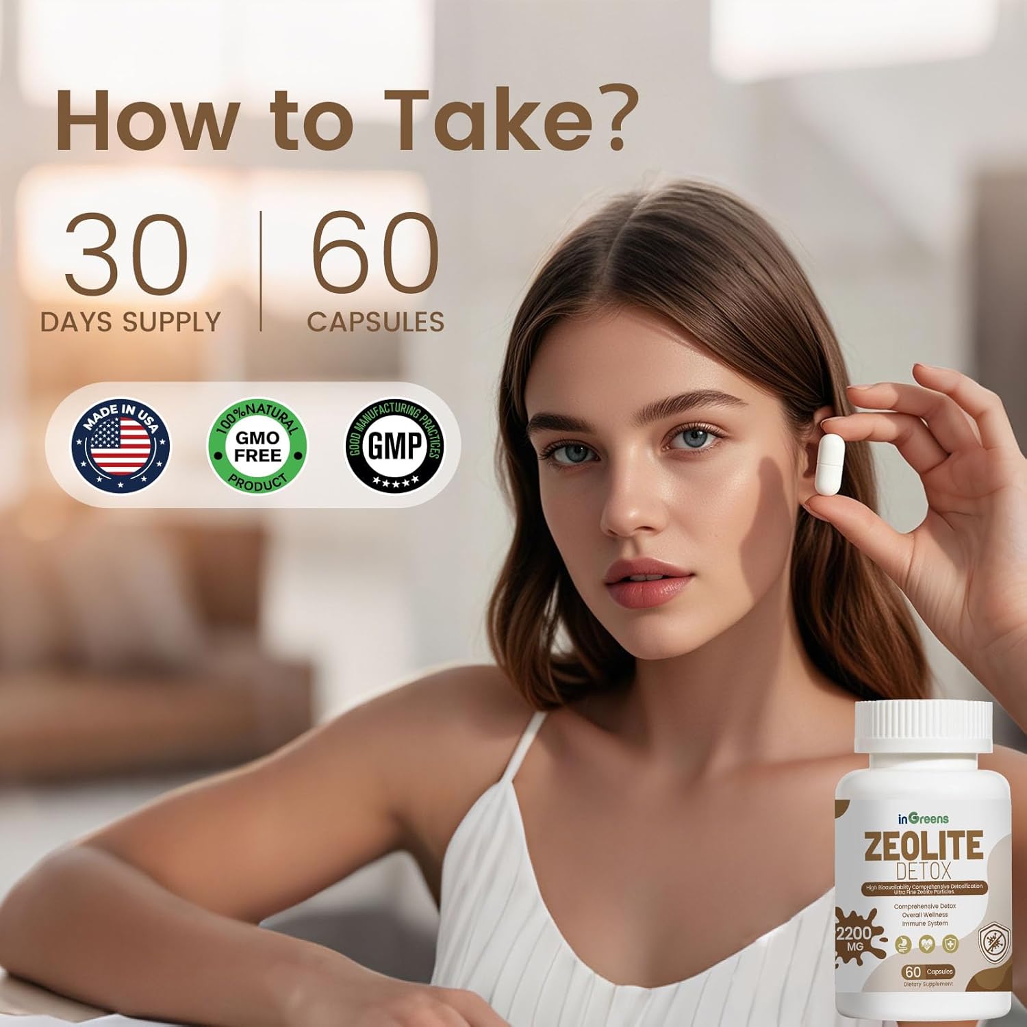 inGreens Zeolite Wellness Capsules – 2200mg, 120 Count
