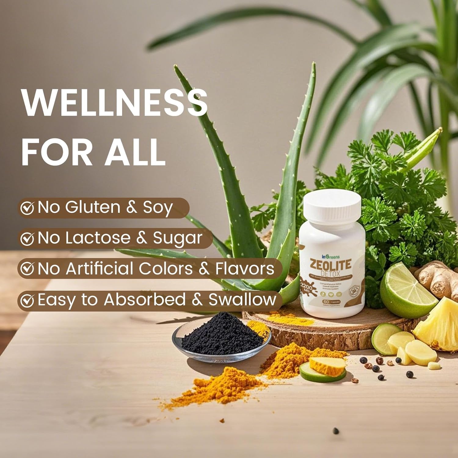 inGreens Zeolite Wellness Capsules – 2200mg, 120 Count