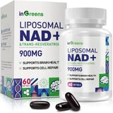 900mg Liposomal NAD+ Supplement with 300mg Trans Resveratrol - Superior Absorption, Replaces NMN, Boost NAD+ for DNA Repair, Energy & Longevity, Aging Defense