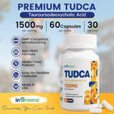 TUDCA 1500mg Bile Salts Supplement | Liver Detox & Digestive Support | Non-GMO | inGreens