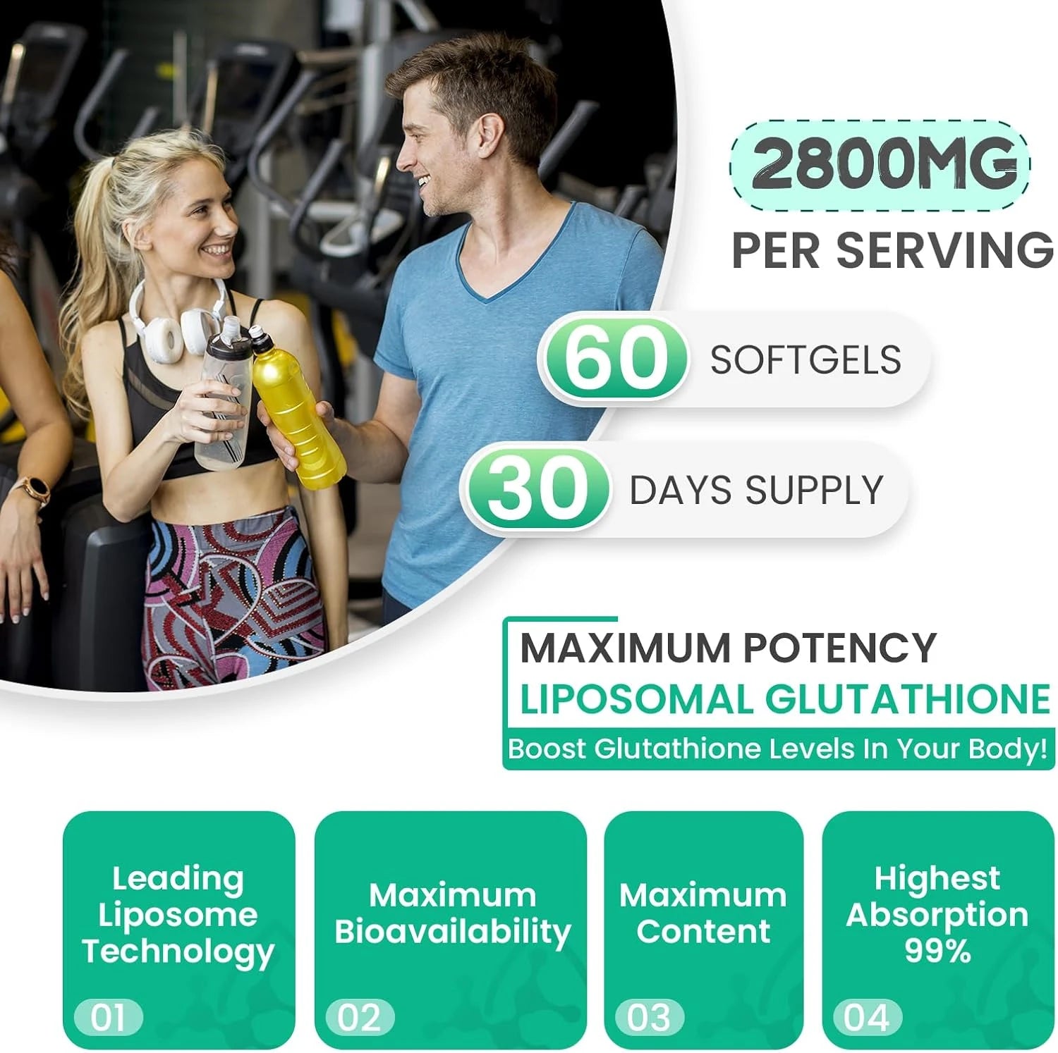 inGreens Liposomal Glutathione 2800mg – Reduced Glutathione, Advanced Absorption