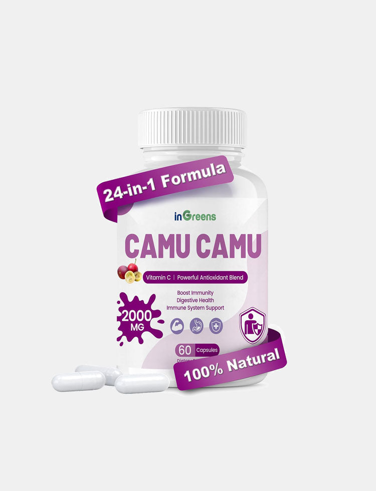 inGreens Camu Camu 2000mg Capsules – Natural Vitamin C & Antioxidant Support – Immune & Skin Health Formula – 60 Capsules