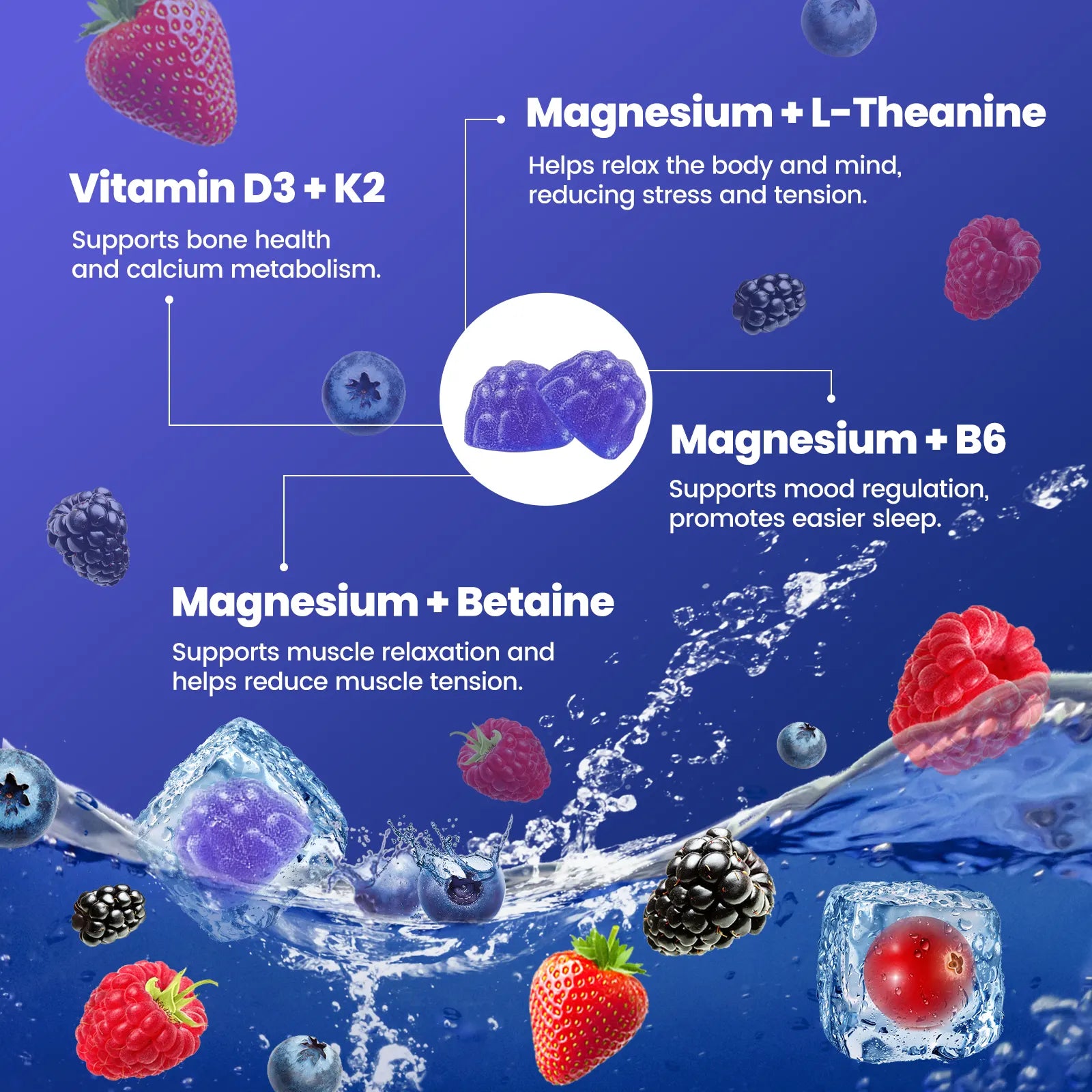 inGreens Magnesium Glycinate Gummies – 141mg, Berry, 120 Count