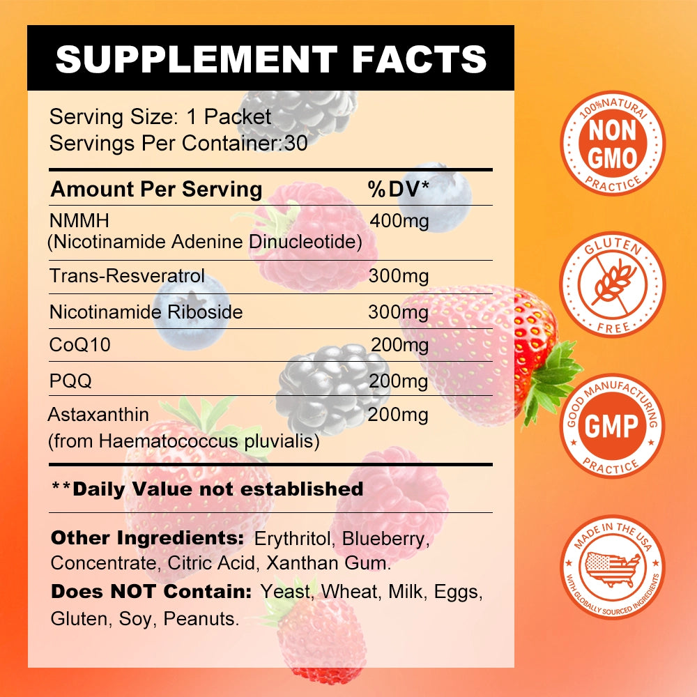 inGreens NAD+ Berry Gel – 1200mg, 30 Gel Packs