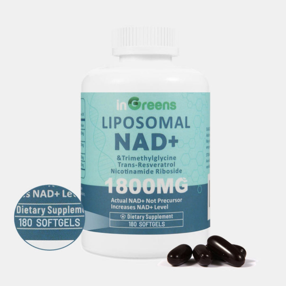 inGreens Liposomal NAD+ 1800mg – NR, Resveratrol & TMG, 180 Softgels