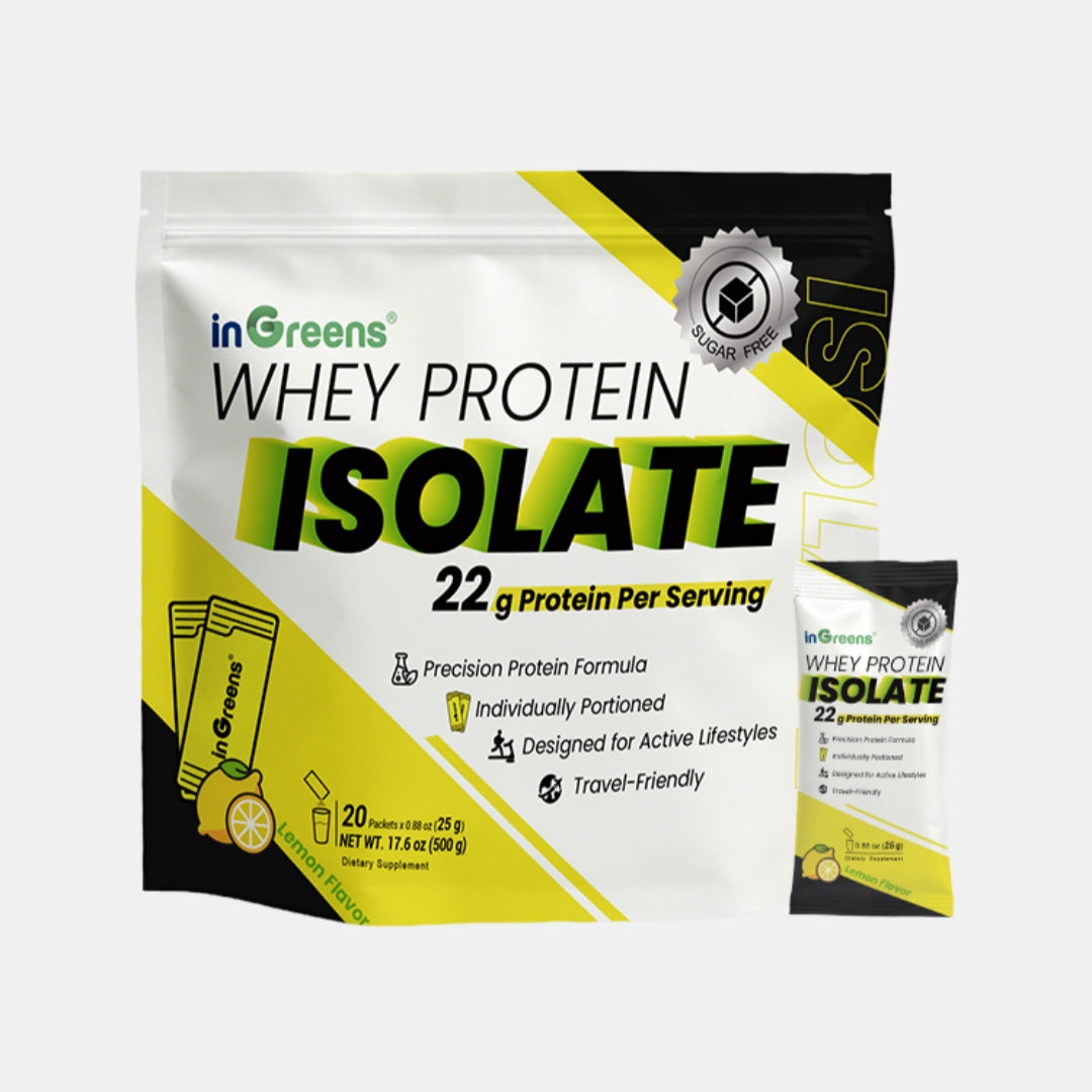 inGreens Clear Whey Protein Isolate – Lemon, 22g Protein, 20 Packets