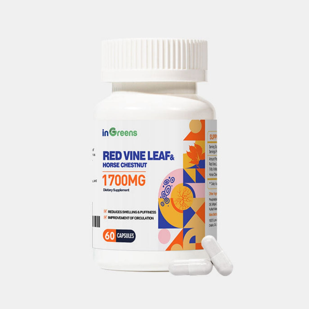 inGreens Red Vine Leaf Extract 1700mg – Horse Chestnut, Vascular Wellness
