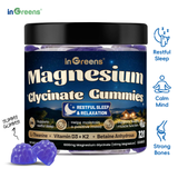 inGreens Magnesium Glycinate Gummies 6-in-1 | Magnesium 141mg, L-Theanine 200mg, B6, D3, K2 & Betaine | 120 Gummies (60 Servings) | Sleep, Stress Relief & Focus