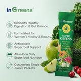 inGreens Super Greens Powder – Collagen, Probiotics & Spirulina, 30 Packets