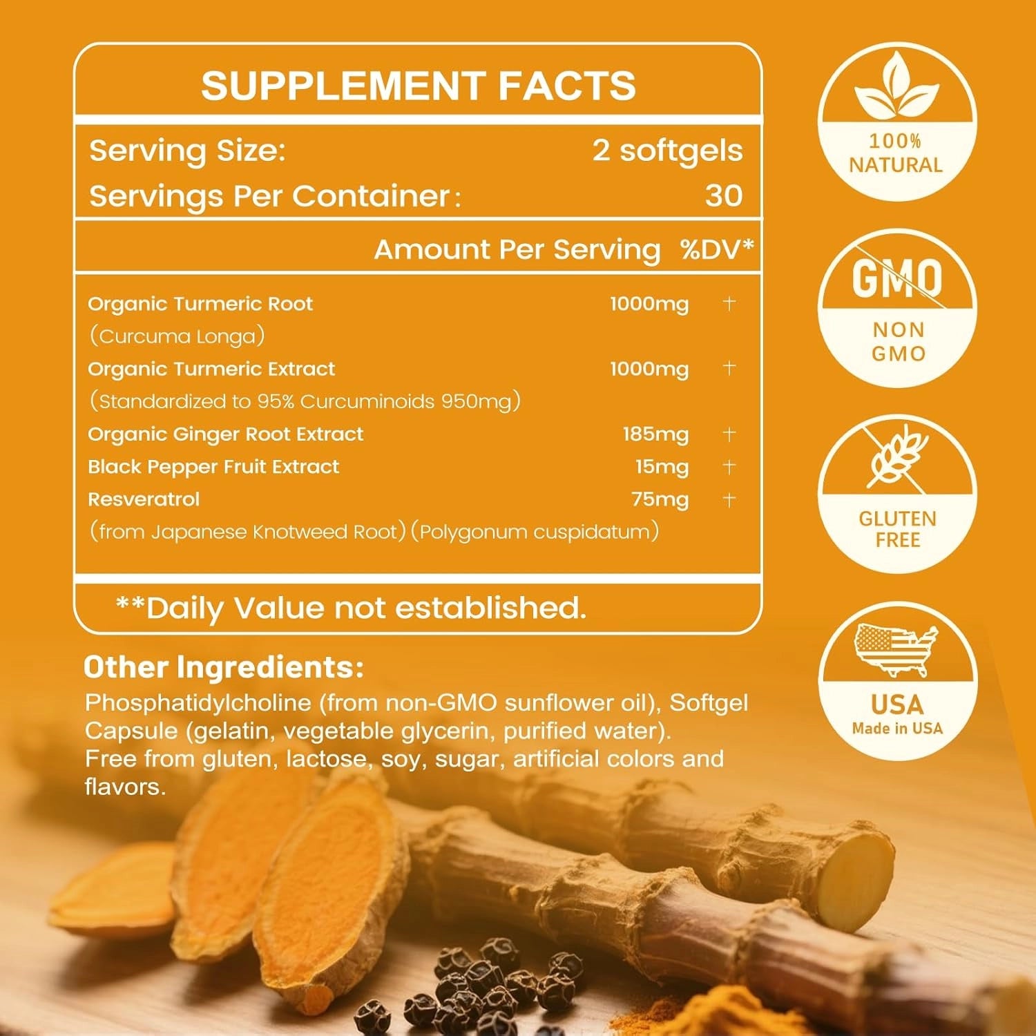 inGreens Liposomal Turmeric 2275mg – 95% Curcumin, Ginger & Black Pepper