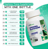 inGreens Liposomal Glutathione 2800mg – Reduced Glutathione Supplement for Detox, Immune Support, Energy & Anti-Aging – Advanced Absorption Formula