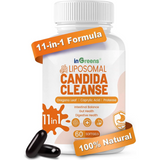 inGreens 11-in-1 Candida Support Supplement - Natural Herbal Blend | with Oregano, Caprylic Acid & Probiotics - Intestinal Detox & Gut Health - 60 Softgels