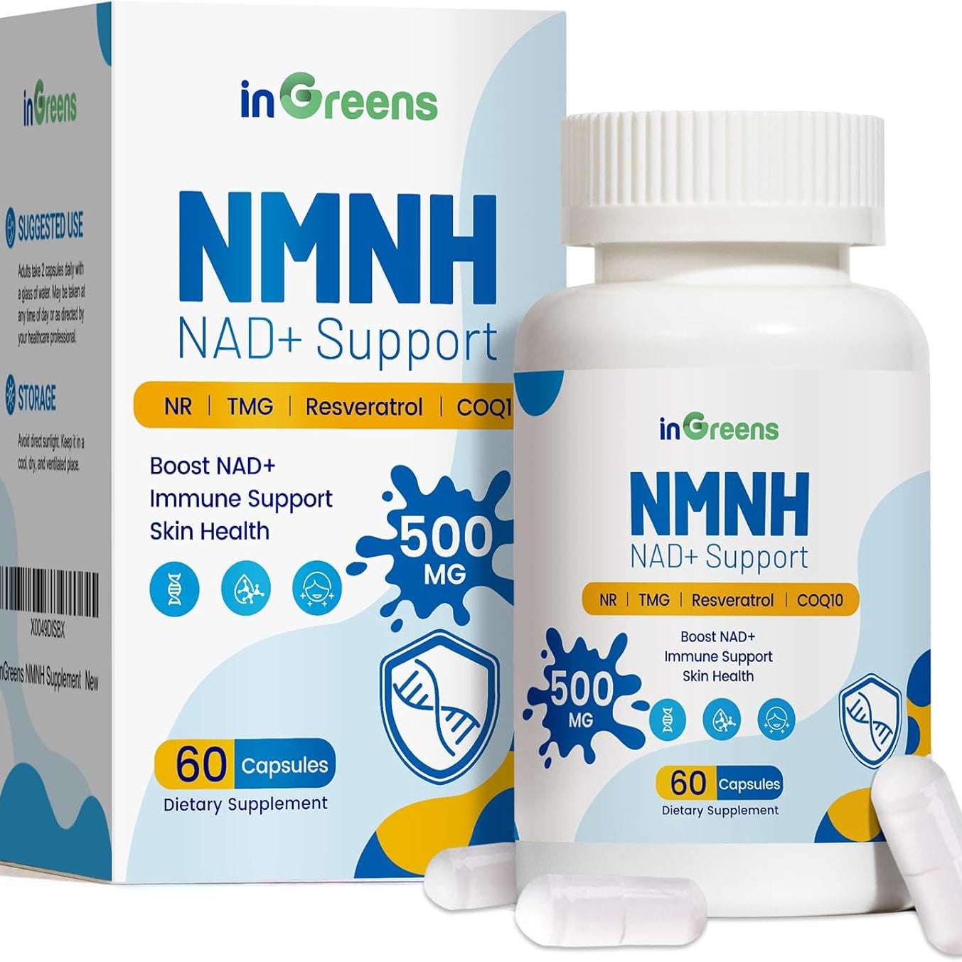 500mg NMNH, NMN Supplement Alternative with NR,
