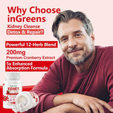 inGreens Kidney Wellness Complex 24 Herbs – Cranberry & Astragalus, 60 Capsules