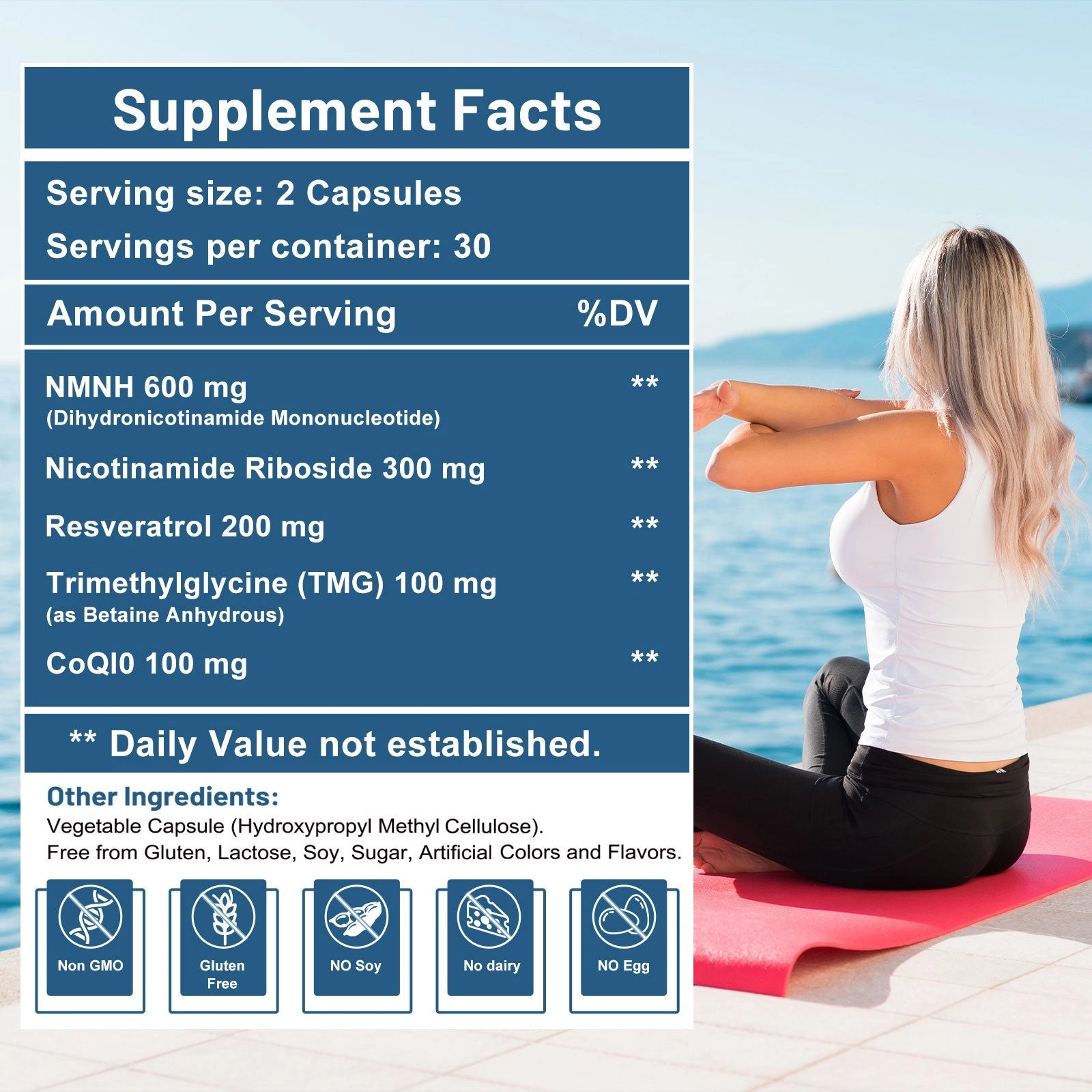 inGreens NMNH 600mg – NR, TMG, Resveratrol & CoQ10