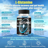 L-Glutamine Gummies 1000mg - with BCAA, Potassium, Magnesium & Vitamin C | Muscle Recovery & Endurance Support for Men & Women - Lime Grapefruit, 240 Count - by inGreens