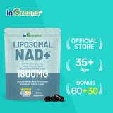 inGreens Liposomal NAD+ 1800mg – NR, Resveratrol & TMG, 90 Capsules