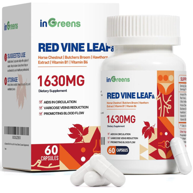 Red Vine Leaf Extract 1630mg & Horse Chestnut Extract Supplements