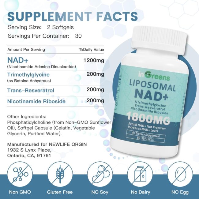 inGreens Liposomal NAD+ Supplement 1800 mg - Image 2