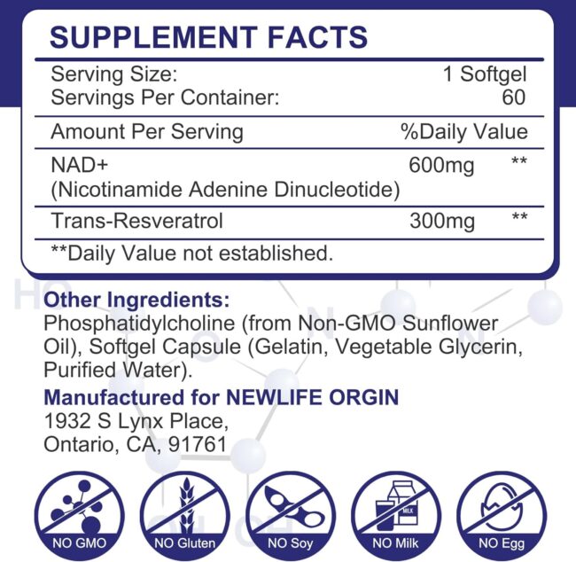 900 mg Liposomal NAD+ Supplement - Image 2