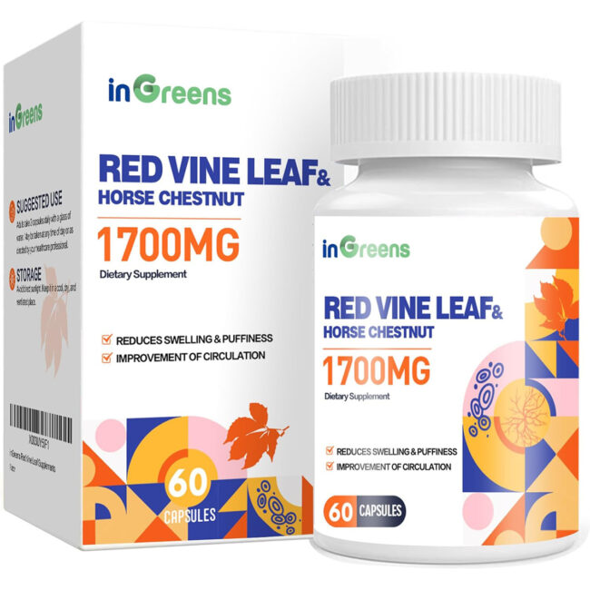 Red Vine Leaf Extract 1700mg & Horse Chestnut Extract Supplements