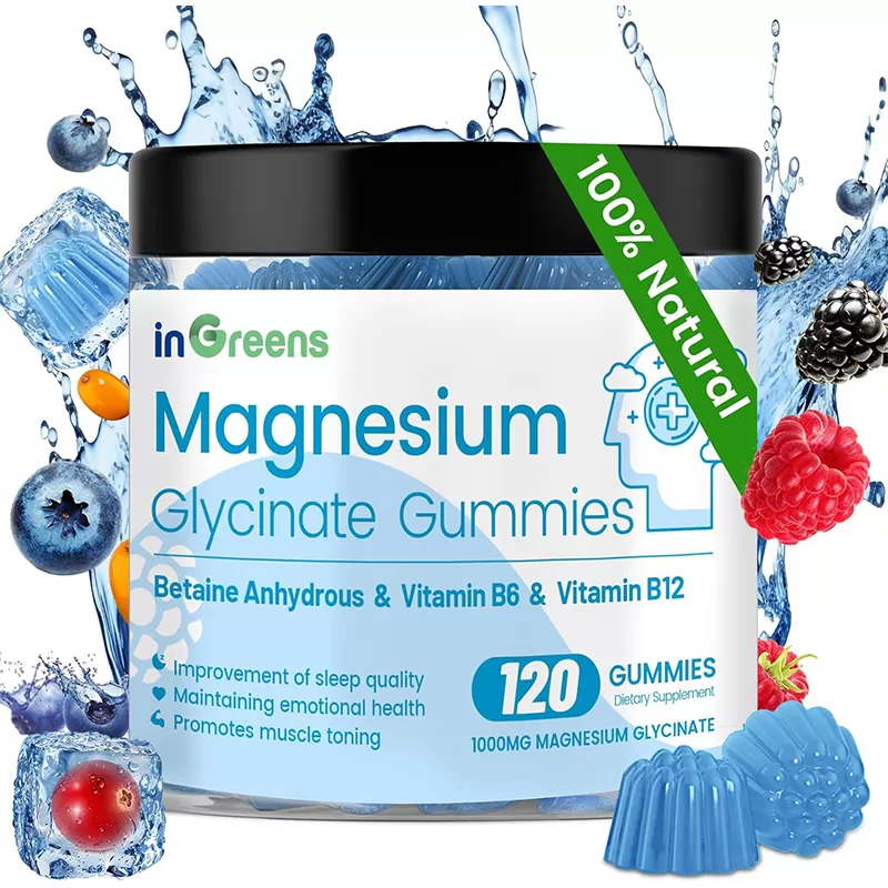 700mg High Absorption Magnesium Glycinate Gummies for Adults & Kids - Chewable Magnesium Supplement for Calm, Sleep, Muscle Relief, Nerve Support - 120 Gummies, 60 Day Supply