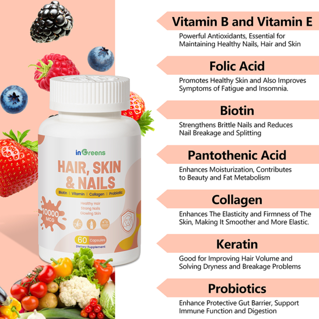 Hair Growth Supplements,Biotin 10000mcg Vegetarian Capsules - Image 4